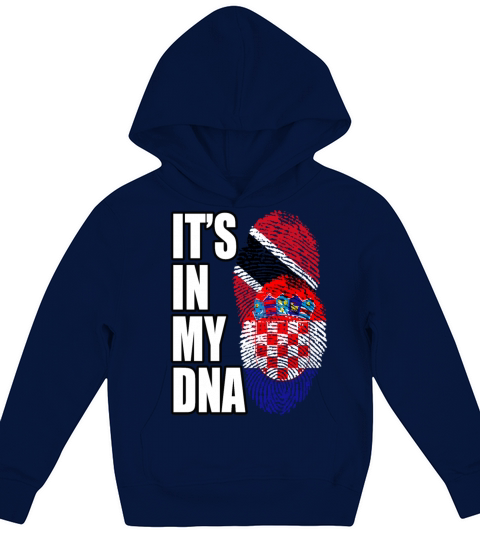 Croatian And Trinidad Tobago Mix Heritage DNA Flag Kids Hoodie