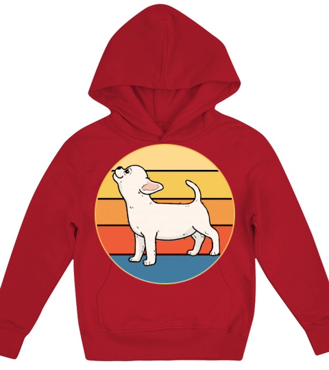Cute Chihuahua Dog Breed Vintage Retro Sunset Kids Hoodie