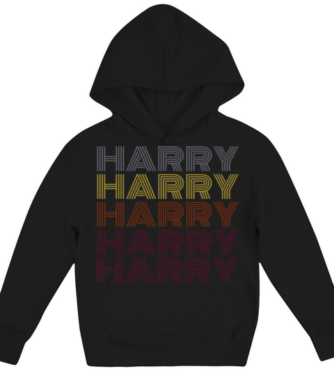 Graphic 365 First Name Harry Retro Pattern Vintage Kids Hoodie
