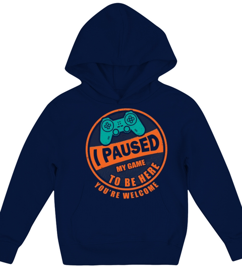 I Paused My Game To Be Here Shirt Vintage Gamer Kids Hoodie