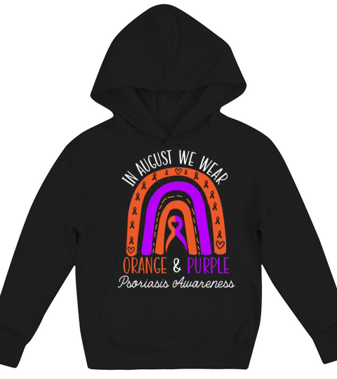 In August We Wear Orange And Purple Psoriasis Kids Hoodie