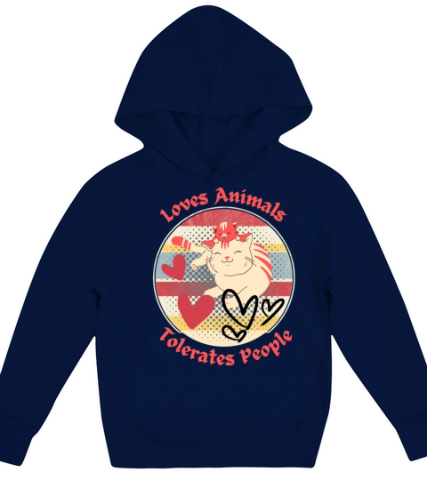 Loves Animals Tolerates People t-shirt Kids Hoodie