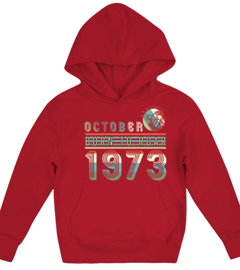 Vintage 1973 October Lion Kids Hoodie