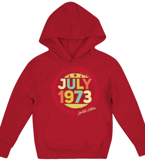 Vintage Born In July 1973 Kids Hoodie