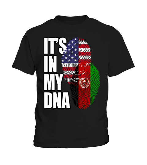 Afghan And American Mix Heritage DNA Flag Kids T-Shirt