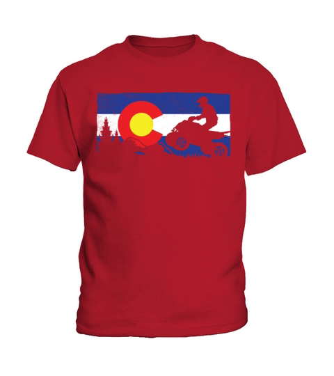 all terrain vehicles vintage colorado flag Kids T-Shirt