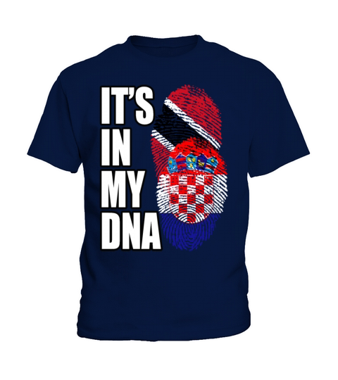 Croatian And Trinidad Tobago Mix Heritage DNA Flag Kids T-Shirt