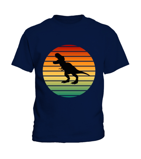 Dinosaur In Retro Vintage Sunset Kids T-Shirt