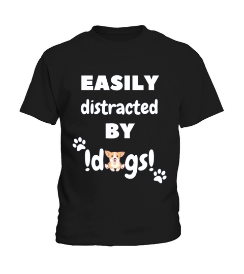 easily distracted by dogs Kids T-Shirt