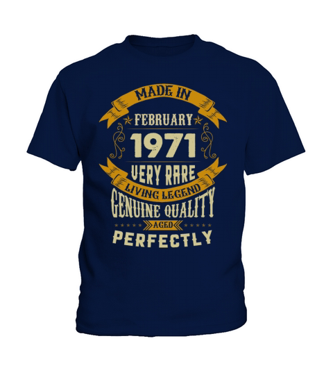 February 1971 Vintage Birthday Present Kids T-Shirt