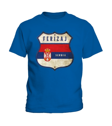Ferizaj Serbia coat of arms flag design Kids T-Shirt