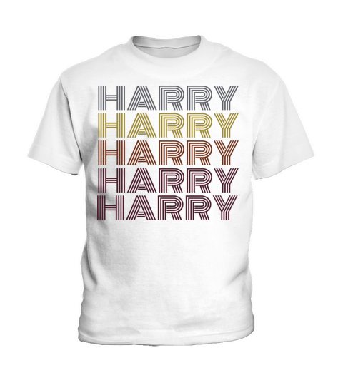 Graphic 365 First Name Harry Retro Pattern Vintage Kids T-Shirt