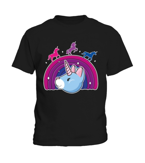 Kawaii Bisexual Pride Unicorn Bi Rainbow Kids T-Shirt