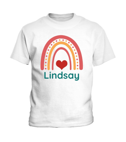 Lindsay Vintage Boho Rainbow Kids T-Shirt