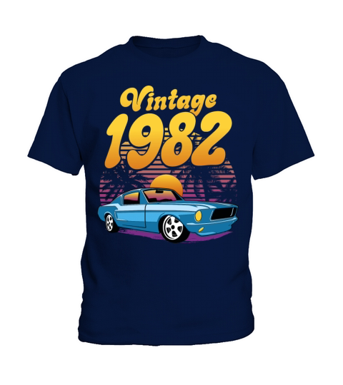 Retro Sunset With Car Vintage 40th Birthday Kids T-Shirt