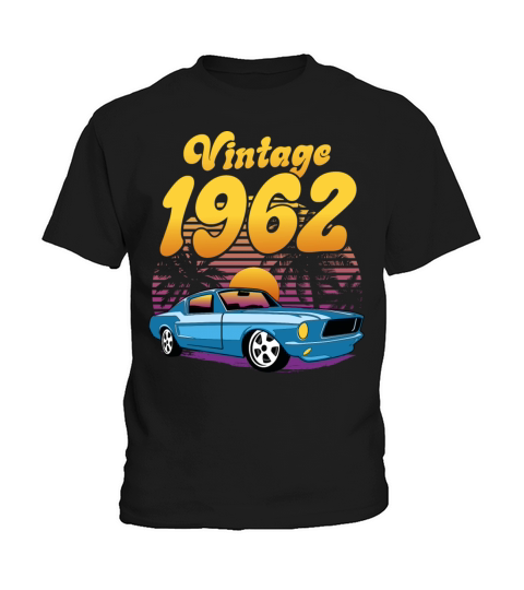 Retro Sunset With Car Vintage 60th Birthday Kids T-Shirt