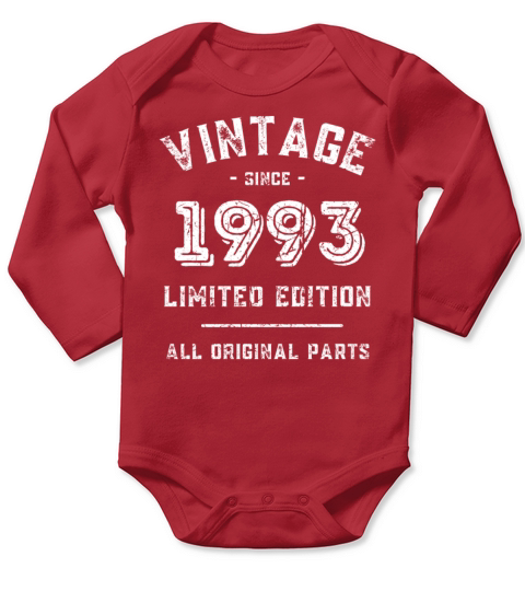 30 Years Vintage 1993 Retro 30th Birthday Long Sleeve Baby One-Piece
