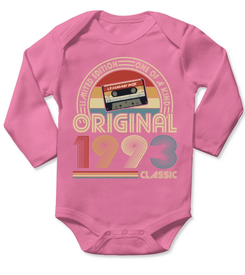 30th birthday vintage 1993 original 1993 classic Long Sleeve Baby One-Piece