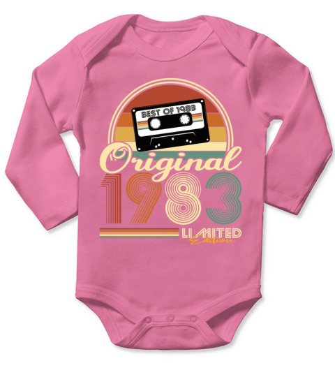 40th birthday vintage 1983 original 1983 Long Sleeve Baby One-Piece