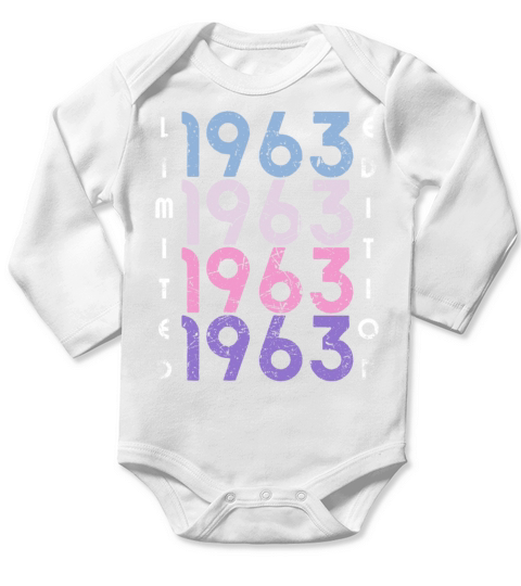 60 Years Vintage 1963 Retro 60th Birthday Long Sleeve Baby One-Piece