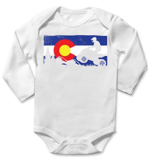 all terrain vehicles vintage colorado flag Long Sleeve Baby One-Piece