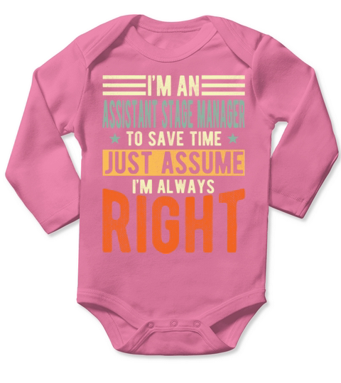 Assistant Stage Manager Long Sleeve Baby One-Piece