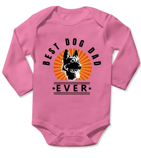 Best Dog Dad Ever German Shepherd Dog Sunburst b Long Sleeve Baby One-Piece