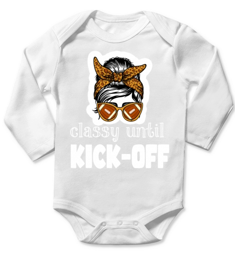 Classy Until Kickoff Game Day American Football Long Sleeve Baby One-Piece