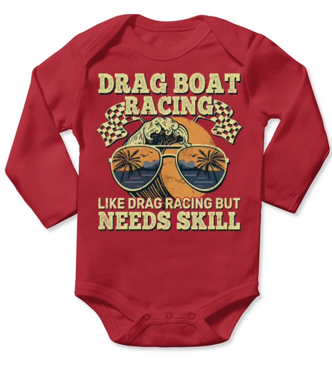 drag boat driver speedboat racing vintage Long Sleeve Baby One-Piece