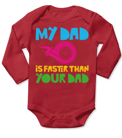Drag Racing Race Car Dad Son Long Sleeve Baby One-Piece