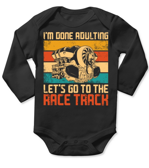 Drag Racing Race Car Retro Vintage Long Sleeve Baby One-Piece