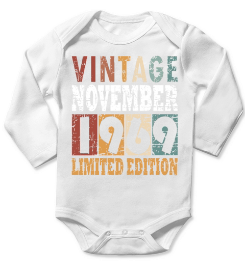 gift november 1969 month of birth Long Sleeve Baby One-Piece