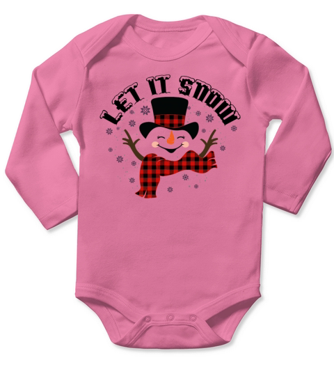Let It Snow Retro Christmas Vintage Christmas Long Sleeve Baby One-Piece