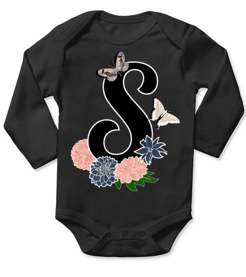 letter S Long Sleeve Baby One-Piece