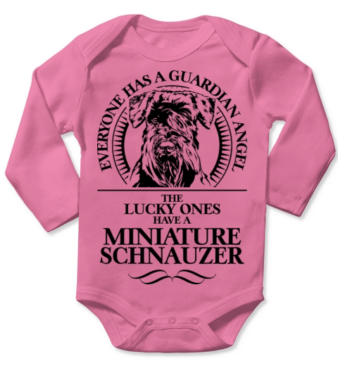 Miniature Schnauzer Guardian Angel dog quote Long Sleeve Baby One-Piece