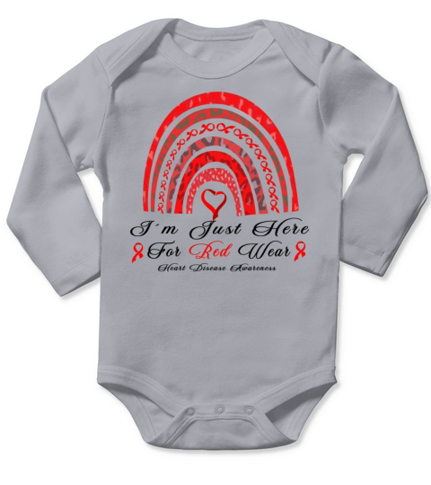Rainbow Red Ribbon Heart Disease Long Sleeve Baby One-Piece
