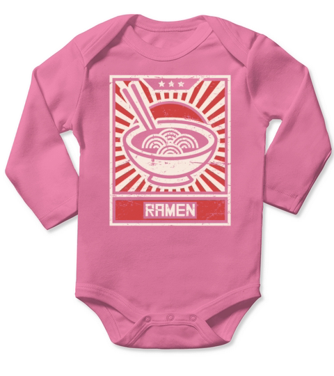Retro Ramen Propaganda Poster Long Sleeve Baby One-Piece