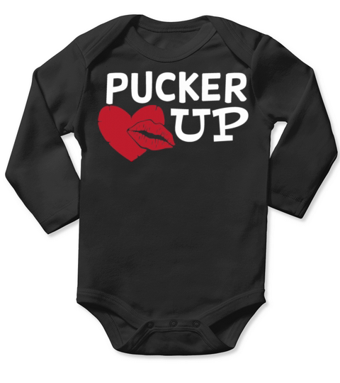 Valentimes Day Pucker Up Lips Valentine Day Gift81 Long Sleeve Baby One-Piece