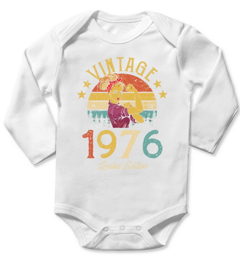 Vintage 1976 Made In 1976 46th Birthday Women 46 Y Long Sleeve Baby One-Piece