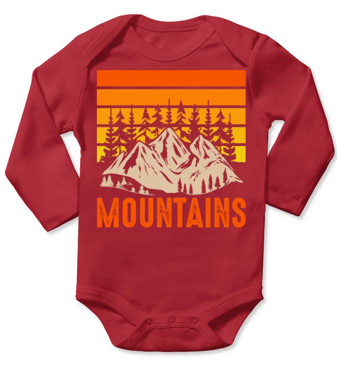 Vintage Mountains Climber Hiker Long Sleeve Baby One-Piece