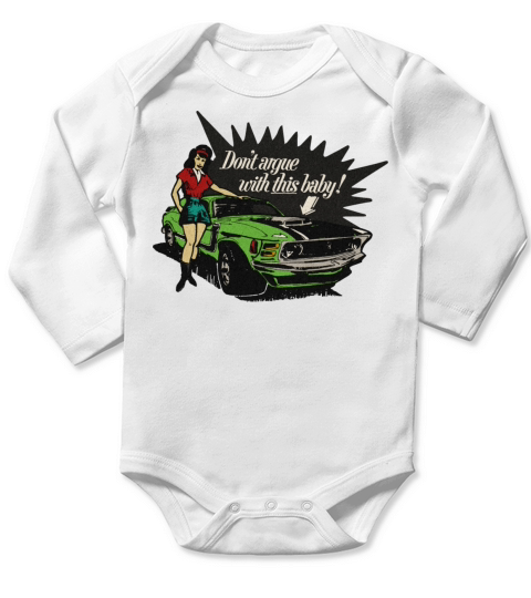 Vintage Muscle Car Driver Long Sleeve Baby One-Piece