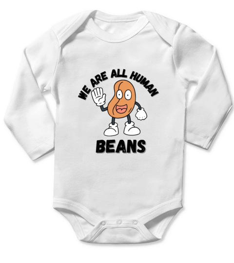WE ARE ALL HUMAN BEANS Long Sleeve Baby One-Piece