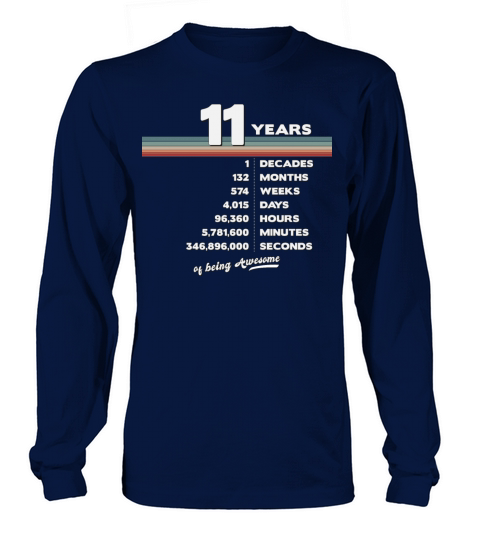11st Birthday Vintage 11 Years Old Retro 132 Long sleeved Unisex
