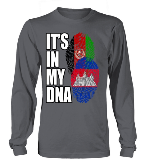 Cambodian And Afghanistan Mix Heritage DNA Flag Long sleeved Unisex