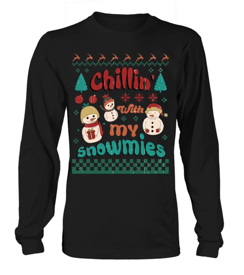 Christmas With My Snowmies Ugly Sweater Long sleeved Unisex