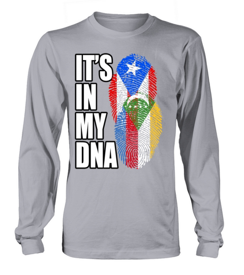 Comoran And Puerto Rican Mix Heritage DNA Flag Long sleeved Unisex