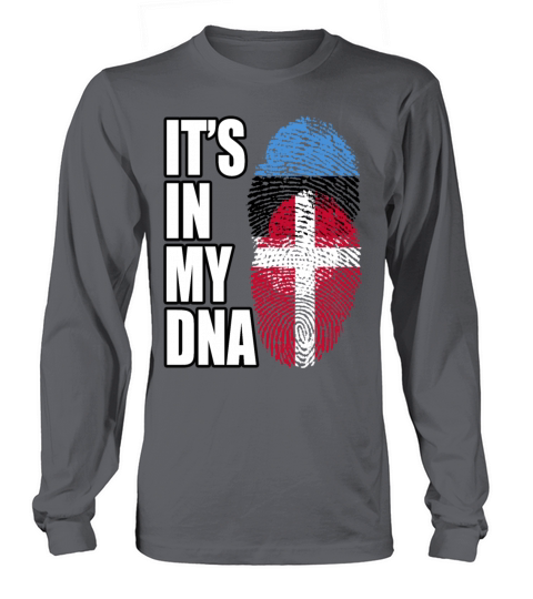 Estonian And Danish Mix Heritage DNA Flag Long sleeved Unisex
