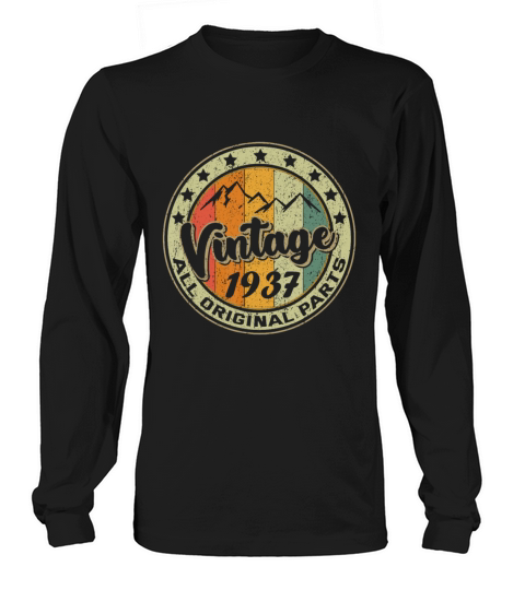 Vintage 1937 Retro 85 Year Old Gift 85th Birthday Long sleeved Unisex