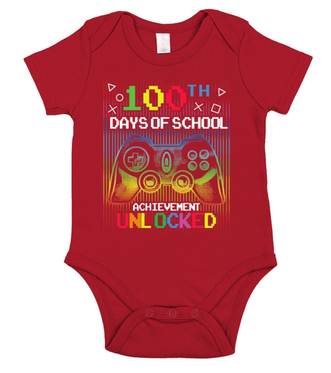 100th Day Of School For Teacher Student Video Game Short Sleeve Baby One-Piece