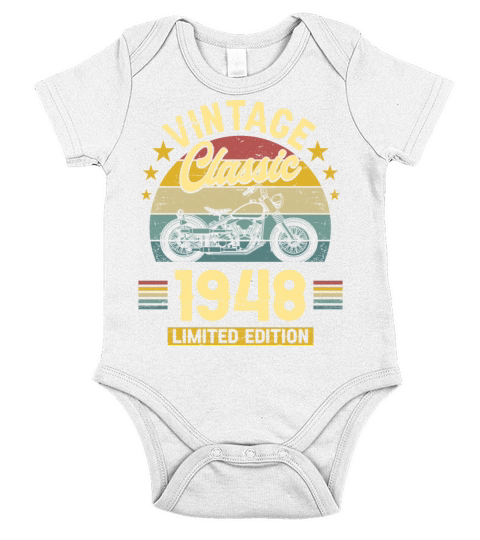 1948 75 Years Old Vintage 75th Birthday Short Sleeve Baby One-Piece